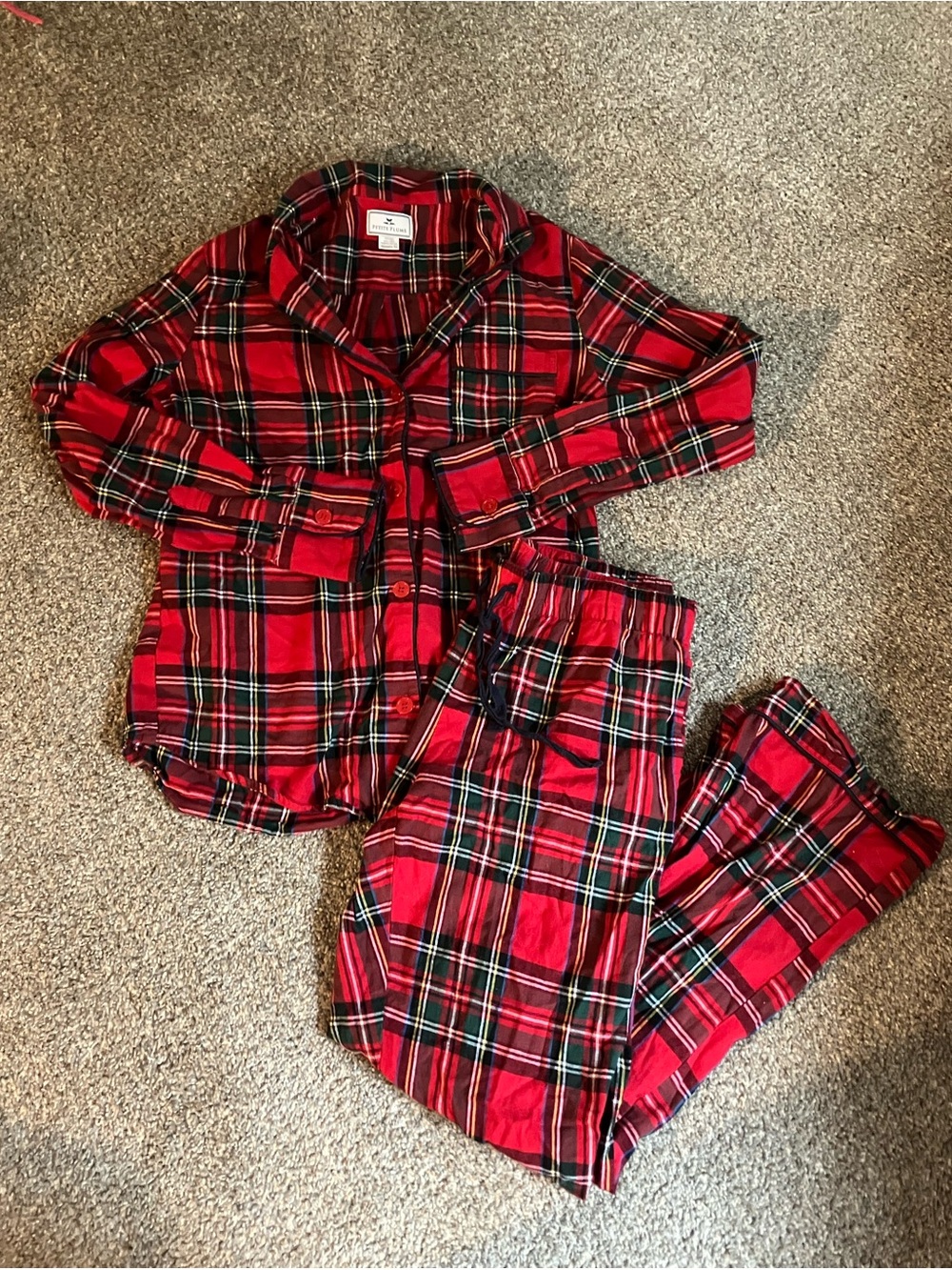 Petite Plume Red Flannel Pajamas XS